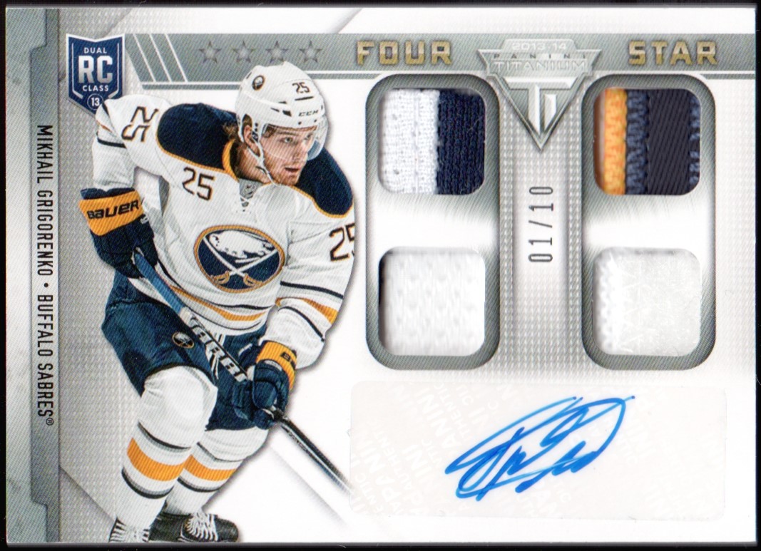 2013-14 Titanium Rookie Four Star Auto #A4MIK Mikhail Grigorenko (image for) 2013-14 Titanium Rookie Four Star Auto #A4MIK Mikhail Grigorenko