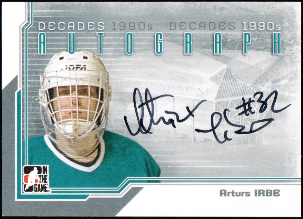 (image for) 2013-14 ITG Decades 1990s Autographs #AAI Arturs Irbe