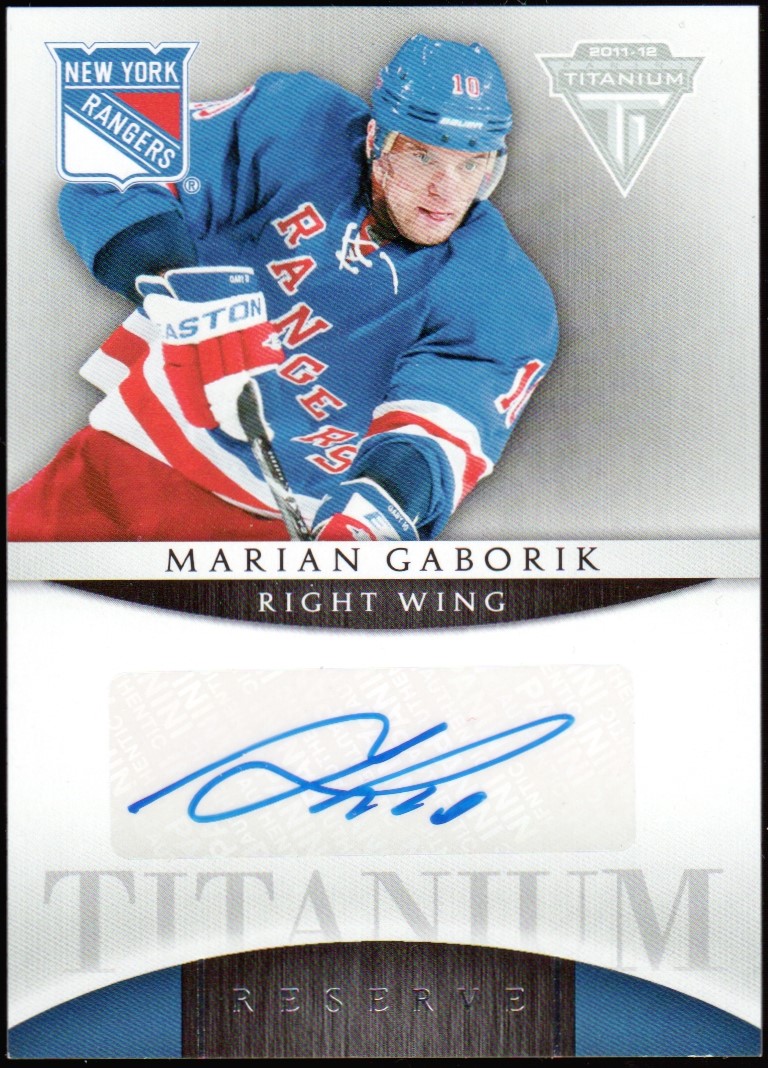 2011-12 Panini Titanium Reserve Autographs #29 Marian Gaborik (image for) 2011-12 Panini Titanium Reserve Autographs #29 Marian Gaborik