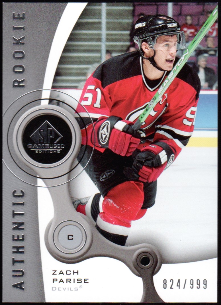 2005-06 SP Game Used #142 Zach Parise RC 824/999 (image for) 2005-06 SP Game Used #142 Zach Parise RC 824/999