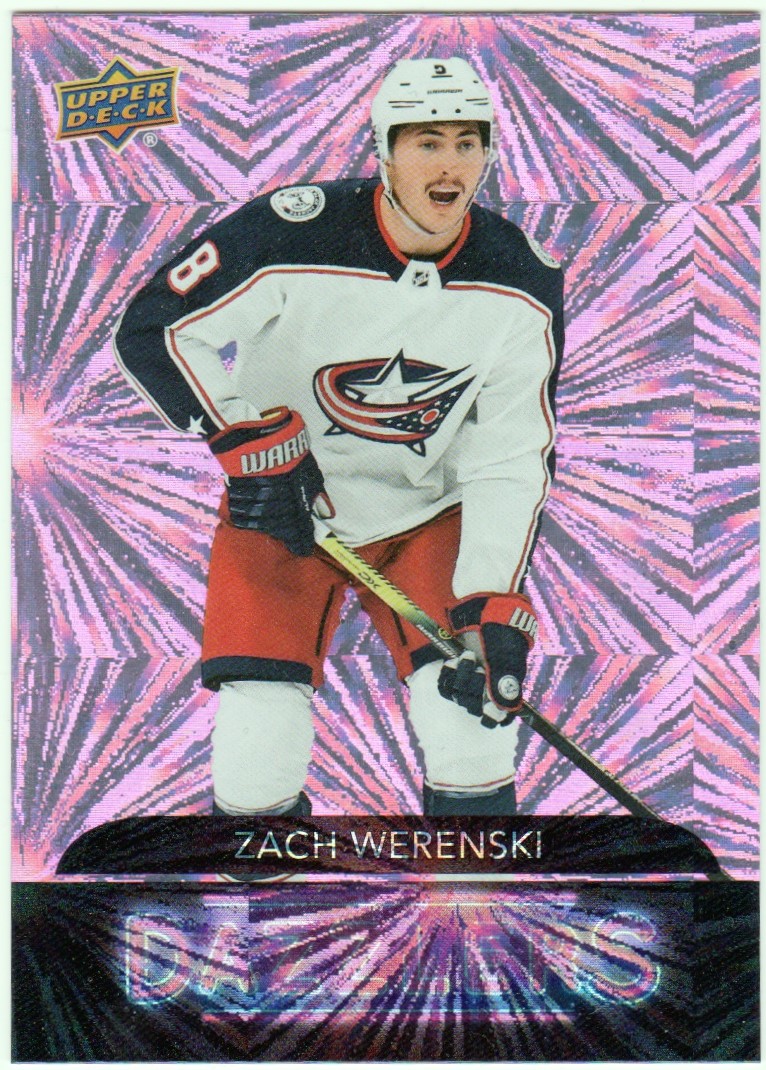 2020-21 Upper Deck Dazzlers Pink #DZ14 Zach Werenski (image for) 2020-21 Upper Deck Dazzlers Pink #DZ14 Zach Werenski