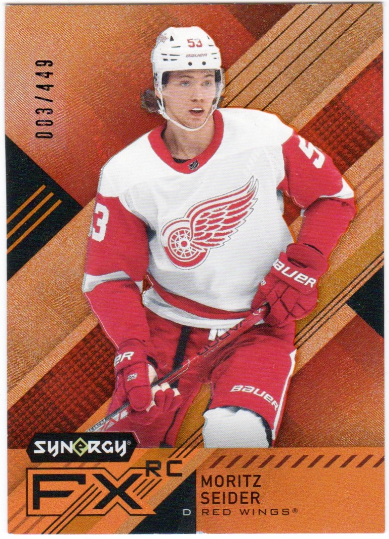 2021-22 Synergy FX Rookies Orange #FXRMS Moritz Seider 003/449 (image for) 2021-22 Synergy FX Rookies Orange #FXRMS Moritz Seider 003/449