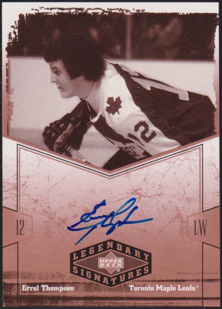 2004-05 UD Legendary Signatures Autographs #ET Errol Thompson (image for) 2004-05 UD Legendary Signatures Autographs #ET Errol Thompson