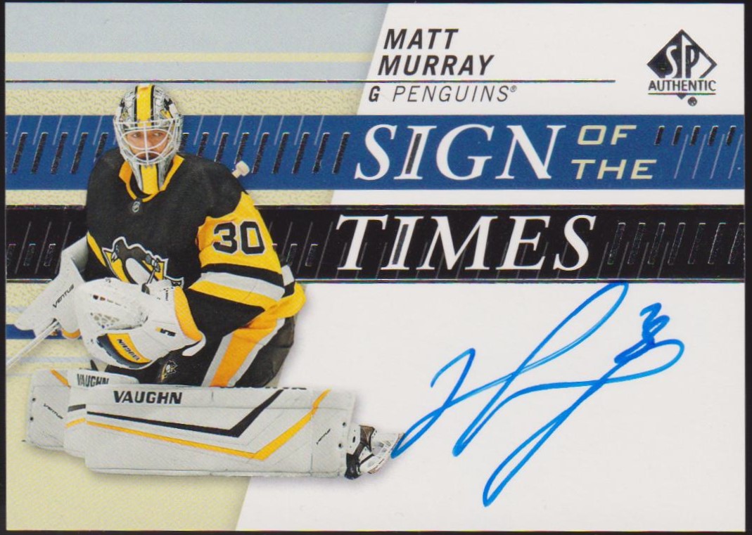 2019-20 SP Authentic Sign of the Times #SOTTMU Matt Murray (image for) 2019-20 SP Authentic Sign of the Times #SOTTMU Matt Murray