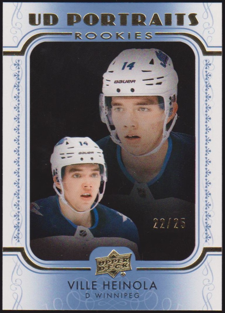 2019-20 UD Portraits Platinum Blue #P86 Ville Heinola 22/25 (image for) 2019-20 UD Portraits Platinum Blue #P86 Ville Heinola 22/25