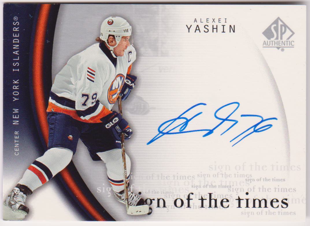 2005-06 SP Authentic Sign of the Times #AY Alexei Yashin (image for) 2005-06 SP Authentic Sign of the Times #AY Alexei Yashin