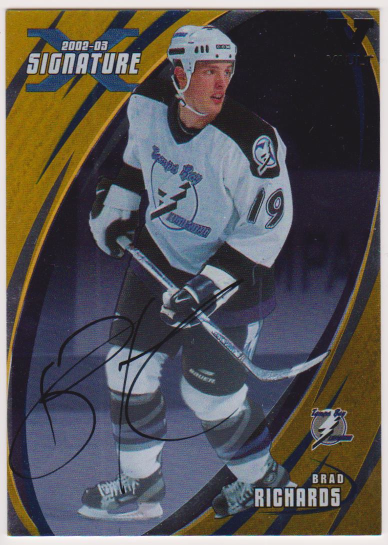 2002-03 BAP Signature Series Autographs Gold #16 Brad Richards (image for) 2002-03 BAP Signature Series Autographs Gold #16 Brad Richards