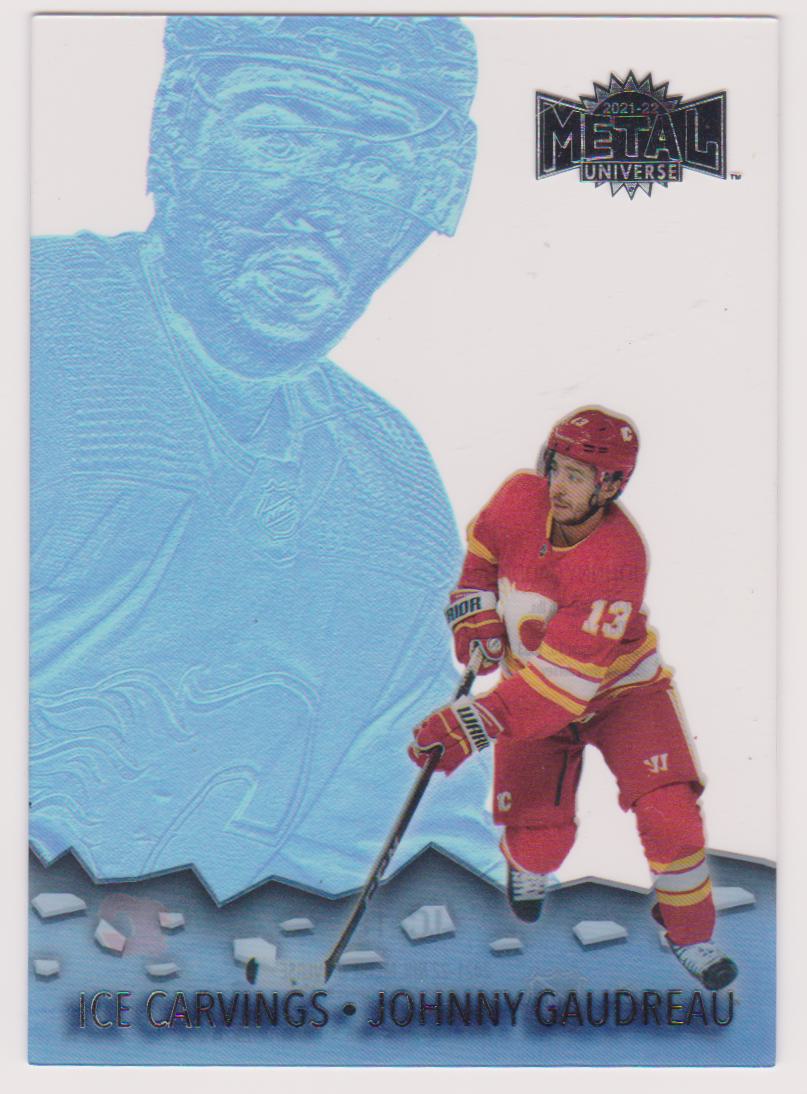 2021-22 Metal Universe Ice Carvings #IC18 Johnny Gaudreau (image for) 2021-22 Metal Universe Ice Carvings #IC18 Johnny Gaudreau