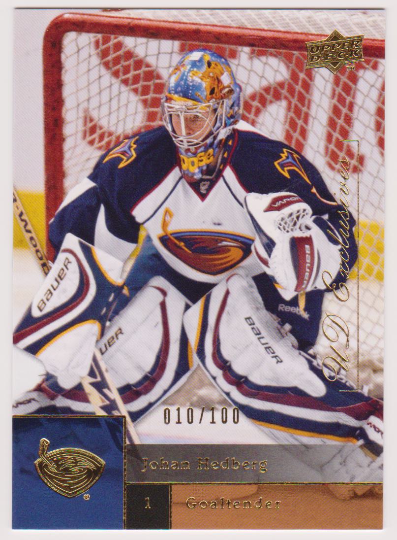 (image for) 2009-10 Upper Deck Exclusives #328 Johan Hedberg 10/100