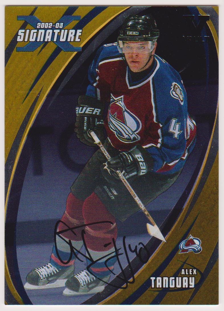 2002-03 BAP Signature Series Autographs Gold #41 Alex Tanguay (image for) 2002-03 BAP Signature Series Autographs Gold #41 Alex Tanguay