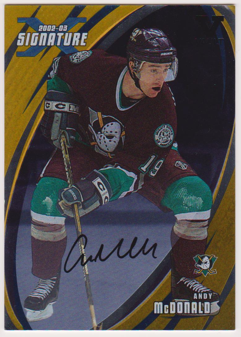 2002-03 BAP Signature Series Autographs Gold #15 Andy McDonald (image for) 2002-03 BAP Signature Series Autographs Gold #15 Andy McDonald