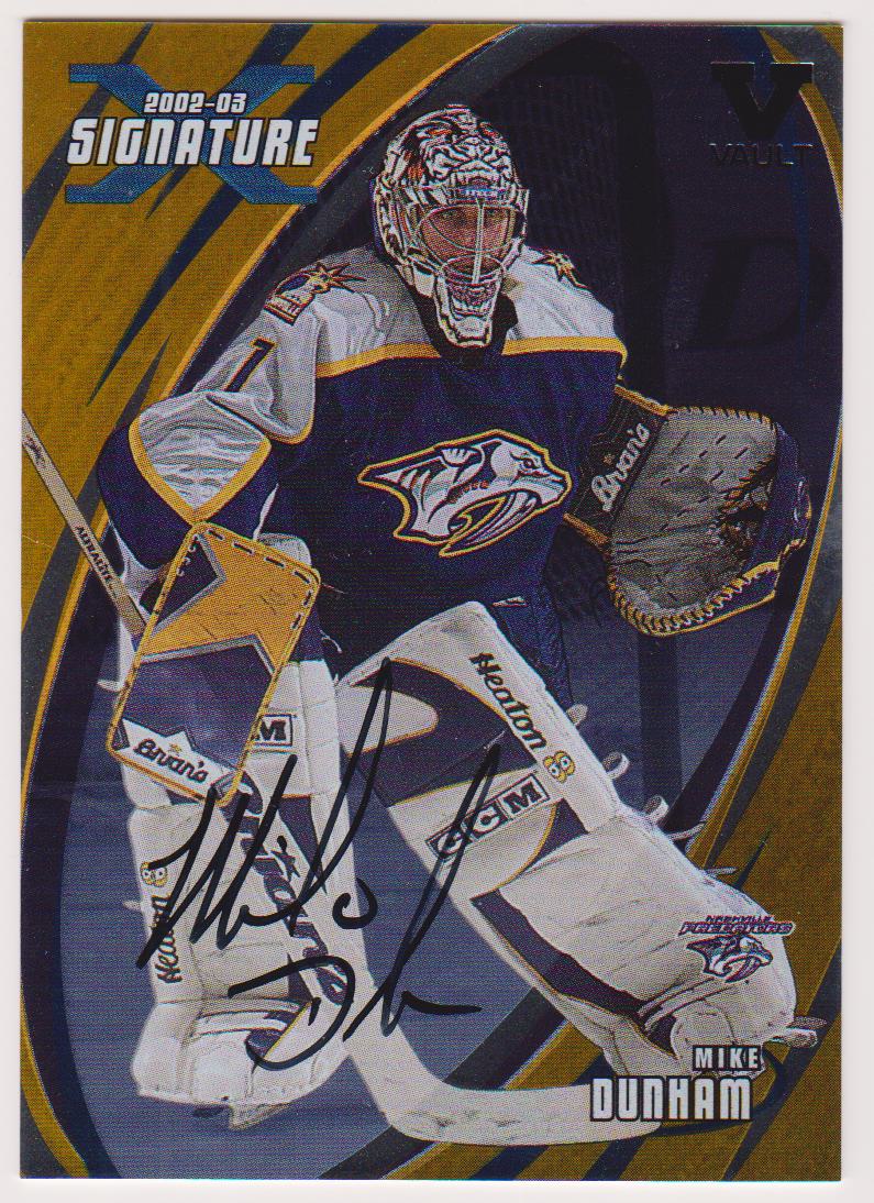 2002-03 BAP Signature Series Autographs Gold #5 Mike Dunham (image for) 2002-03 BAP Signature Series Autographs Gold #5 Mike Dunham