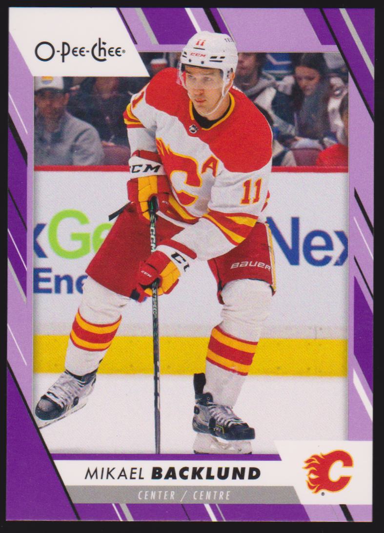 2023-24 O-Pee-Chee Purple #64 Mikael Backlund 43/49 (image for) 2023-24 O-Pee-Chee Purple #64 Mikael Backlund 43/49