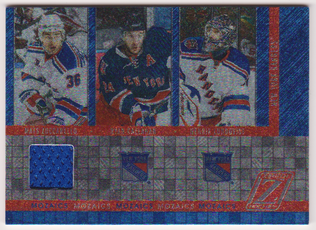 2010-11 Zenith Mozaics Materials #15 Henrik Lundqvist/Ryan Callahan/Mats Zuccarello (image for) 2010-11 Zenith Mozaics Materials #15 Henrik Lundqvist/Ryan Callahan/Mats Zuccarello