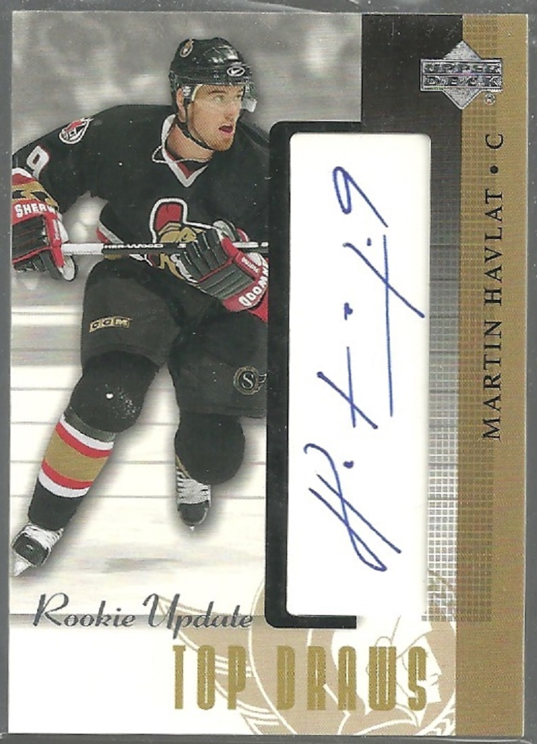 2002-03 Upper Deck Rookie Update Autographs #MH Martin Havlat (image for) 2002-03 Upper Deck Rookie Update Autographs #MH Martin Havlat
