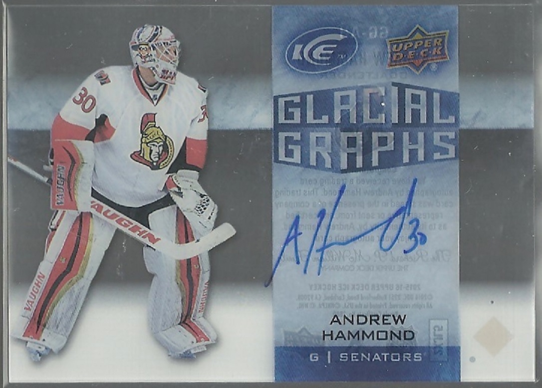 (image for) 2015-16 Upper Deck Ice Glacial Graphs #GGAH Andrew Hammond AUTO
