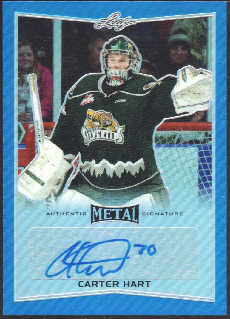 2015-16 Leaf Metal Prismatic Blue #BACH1 Carter Hart 5/25 AUTO (image for) 2015-16 Leaf Metal Prismatic Blue #BACH1 Carter Hart 5/25 AUTO