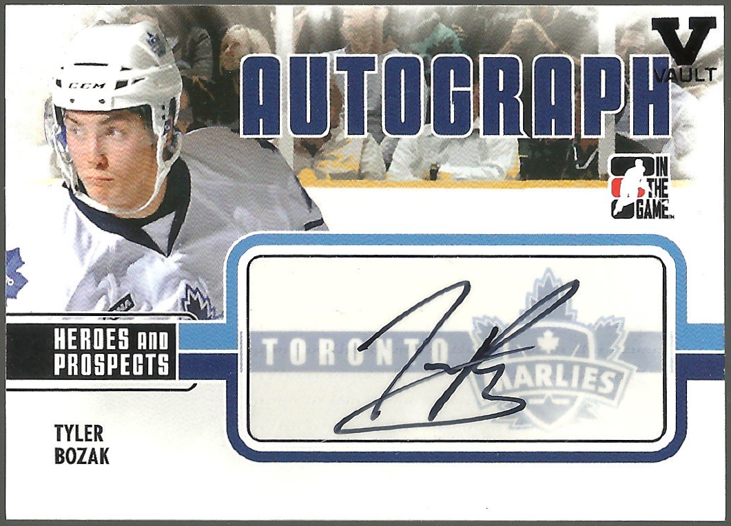 2009-10 ITG Heroes and Prospects Autographs #ATB Tyler Bozak (image for) 2009-10 ITG Heroes and Prospects Autographs #ATB Tyler Bozak