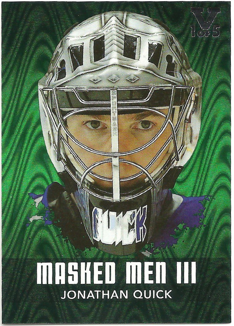 2010-11 Between The Pipes Masked Men Emerald #MM29 J Quick (image for) 2010-11 Between The Pipes Masked Men Emerald #MM29 J Quick