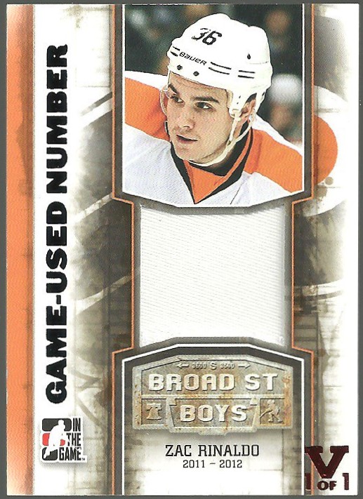 (image for) 2011-12 ITG Broad Street Boys Game-Used Numbers #M31 Zac Rinaldo