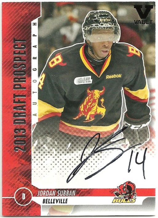 2012-13 ITG Draft Prospects Autographs #AJS Jordan Subban (image for) 2012-13 ITG Draft Prospects Autographs #AJS Jordan Subban