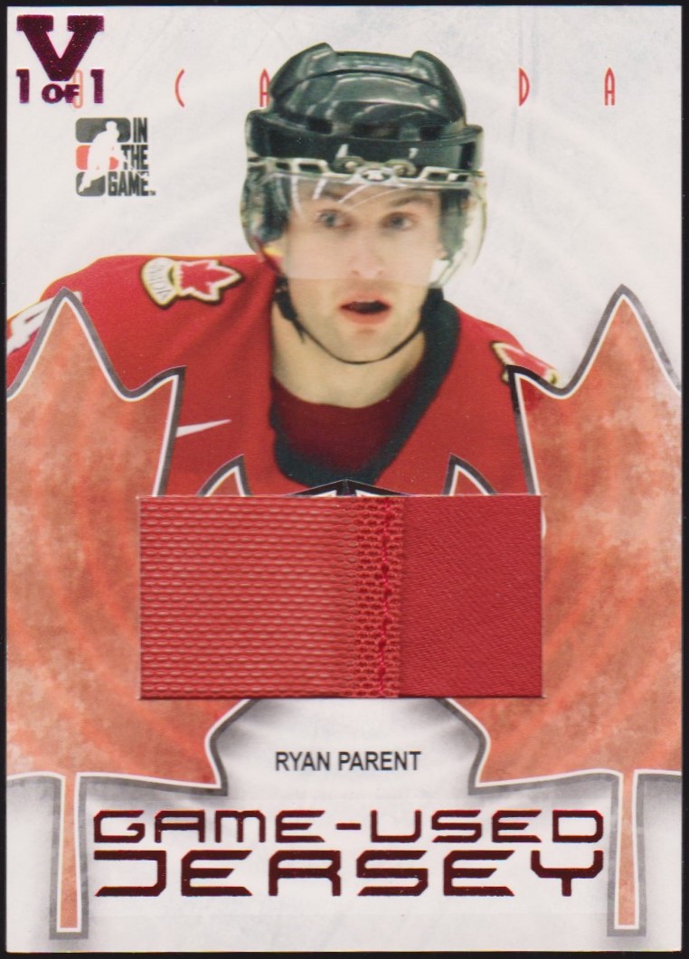 (image for) 2007-08 ITG O Canada Jerseys #GUJ59 Ryan Parent 1/1 VAULT