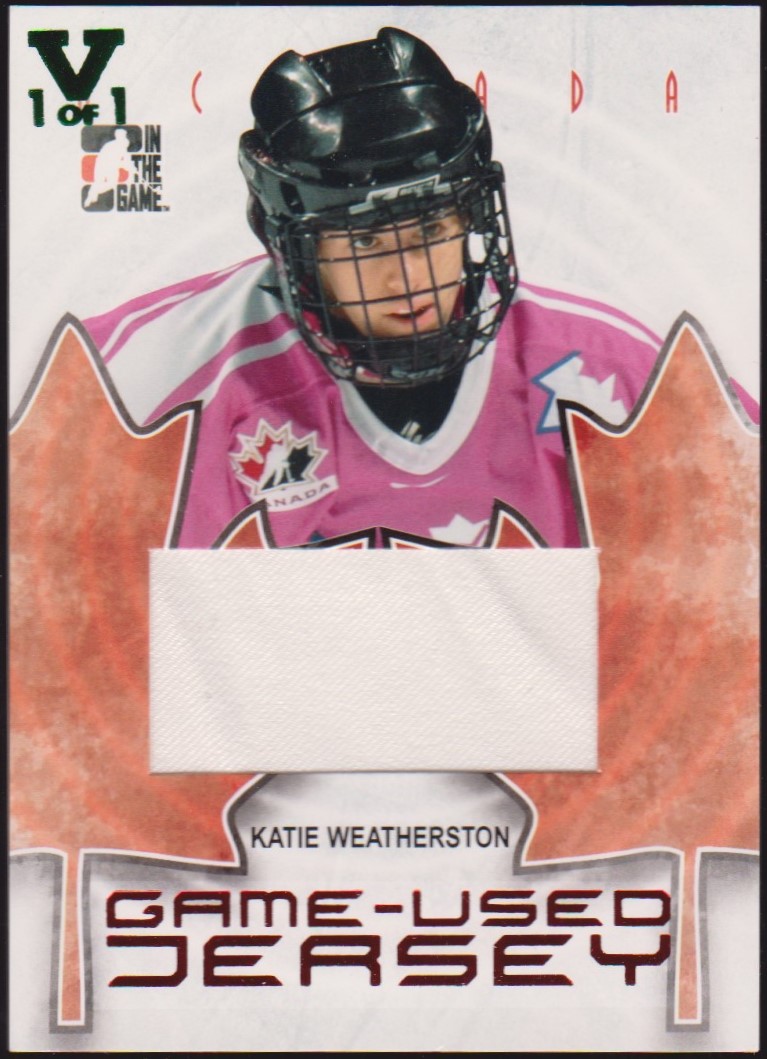 (image for) 2007-08 ITG O Canada Jerseys #GUJ36 Katie Weatherston 1/1 VAULT