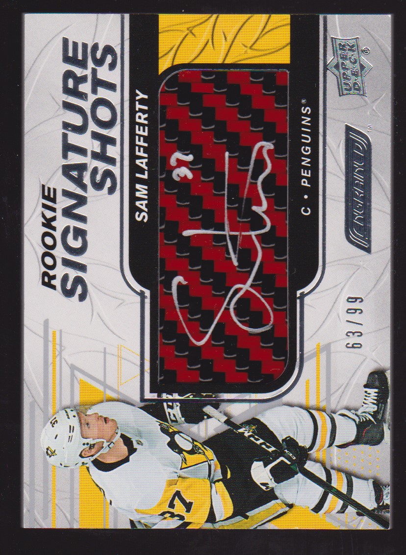 2019-20 Engrained Rookie Signature Shots Red #RSSSL Sam Lafferty (image for) 2019-20 Engrained Rookie Signature Shots Red #RSSSL Sam Lafferty