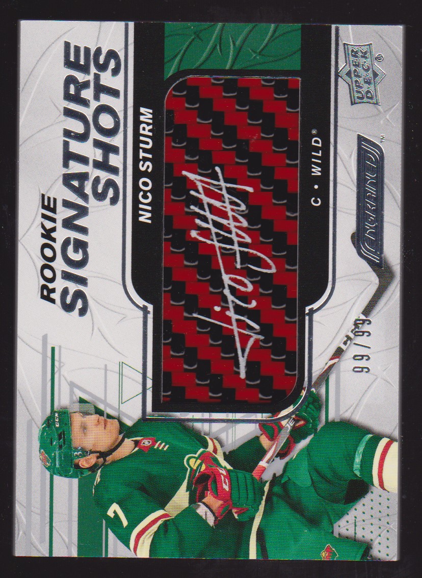 2019-20 Engrained Rookie Signature Shots Red #RSSNS Nico Sturm (image for) 2019-20 Engrained Rookie Signature Shots Red #RSSNS Nico Sturm