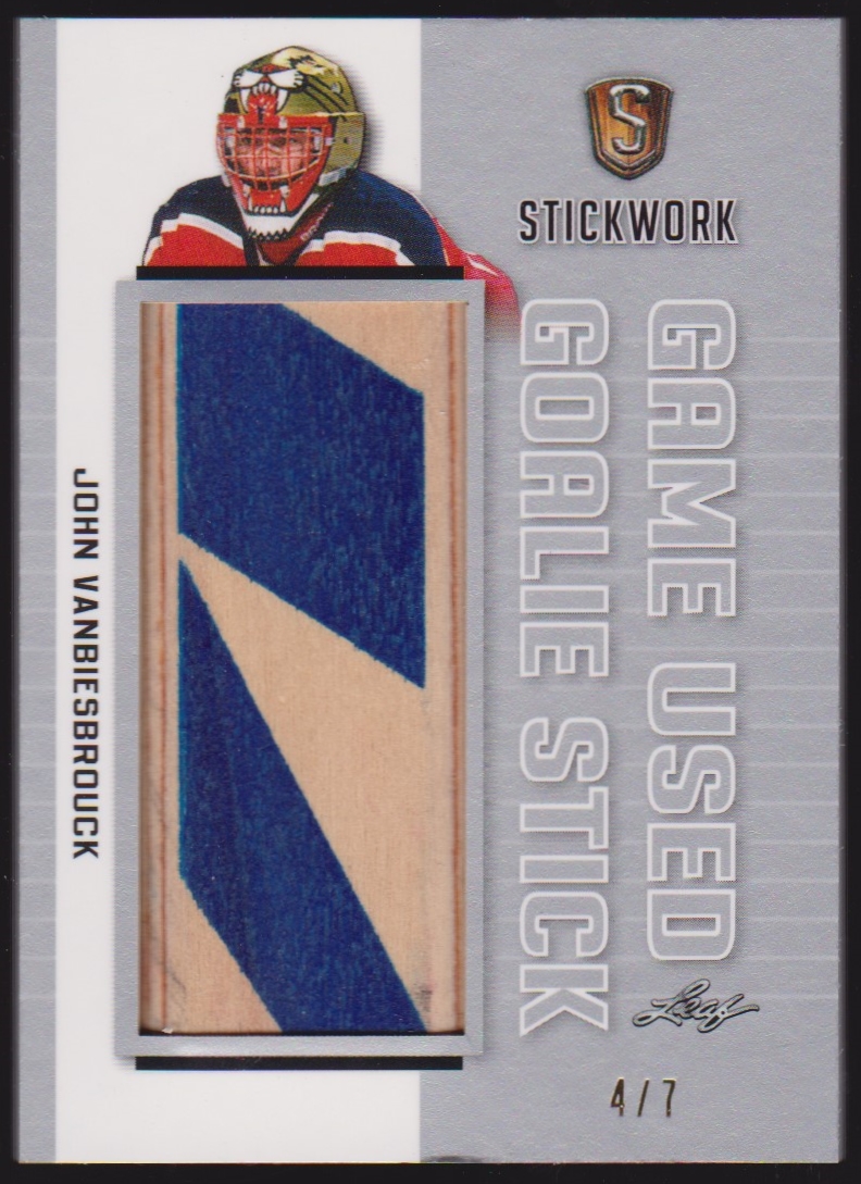 2017-18 Leaf Stickwork Goalie Sticks Silver #GGS15 Vanbiesbrouck (image for) 2017-18 Leaf Stickwork Goalie Sticks Silver #GGS15 Vanbiesbrouck