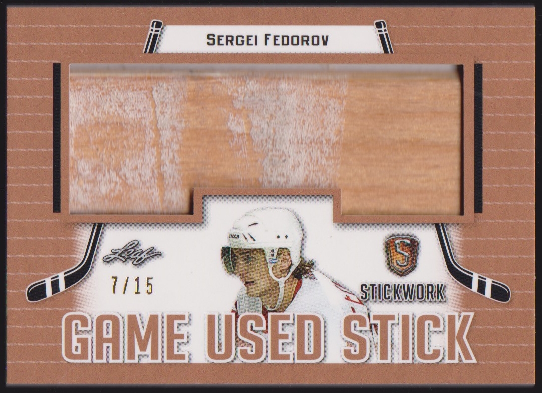 2017-18 Leaf Stickwork Game Sticks #GS48 Sergei Fedorov 7/15 (image for) 2017-18 Leaf Stickwork Game Sticks #GS48 Sergei Fedorov 7/15