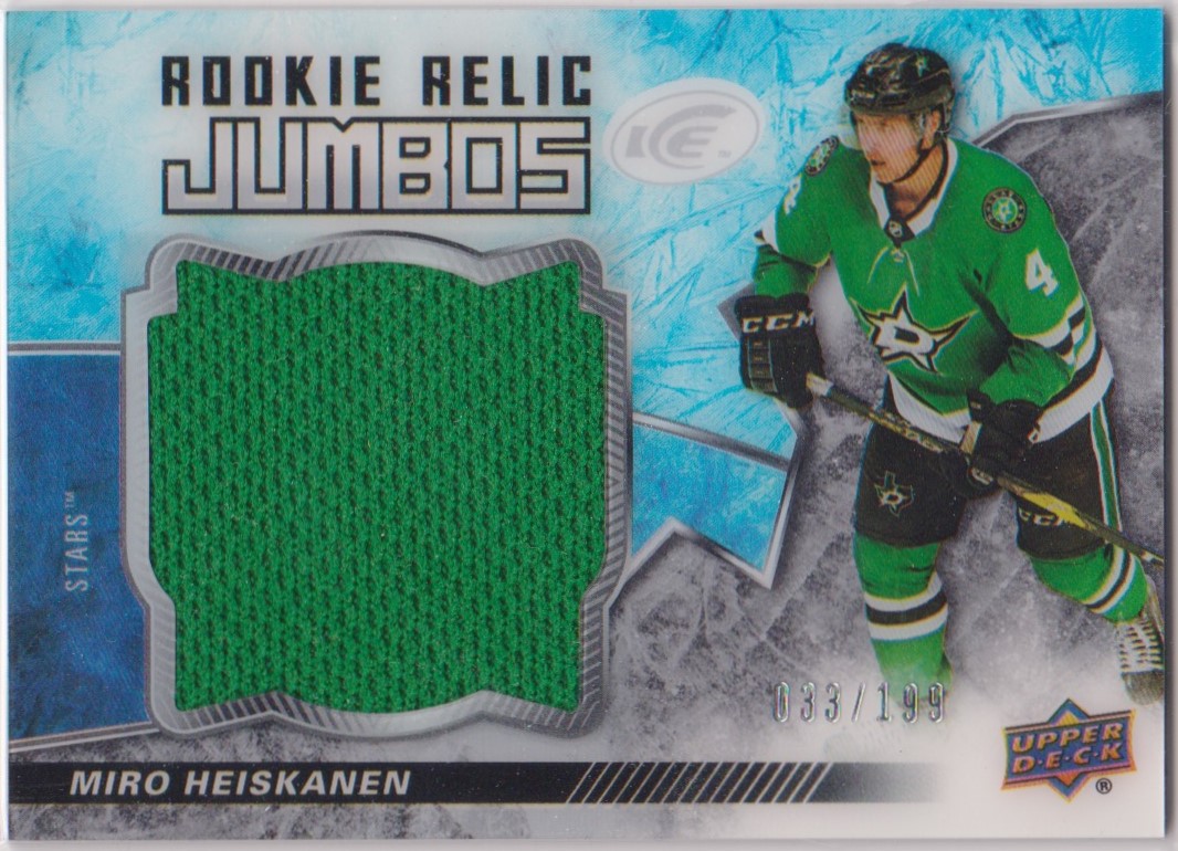 (image for) 2018-19 UD Ice Rookie Relic Jumbos #RRJMH Miro Heiskanen 33/199