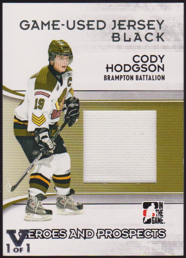 (image for) 2009-10 ITG Heroes and Prospects Jerseys #M04 Cody Hodgson