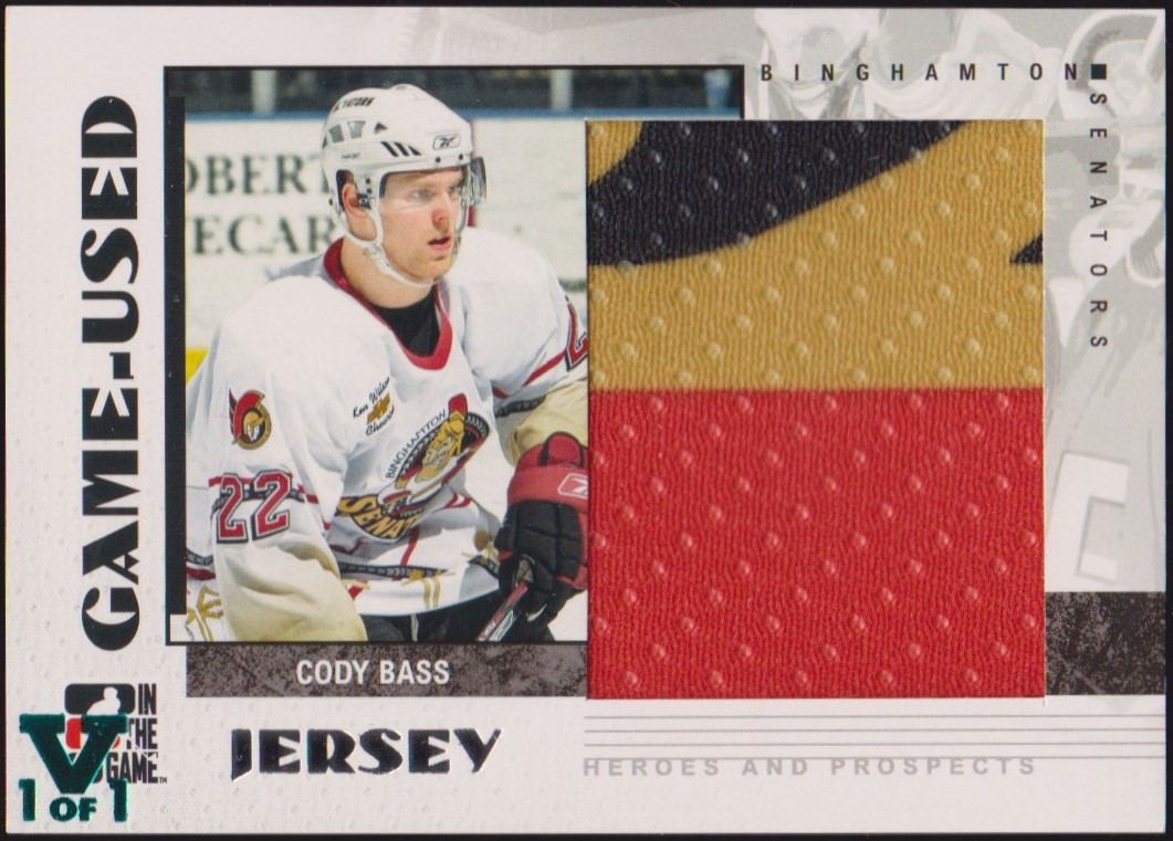 (image for) 2007-08 ITG Heroes and Prospects Jerseys #GUJ31 Cody Bass