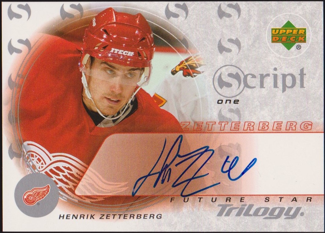 (image for) 2003-04 Upper Deck Trilogy Scripts #S1HZ Henrik Zetterberg AUTO