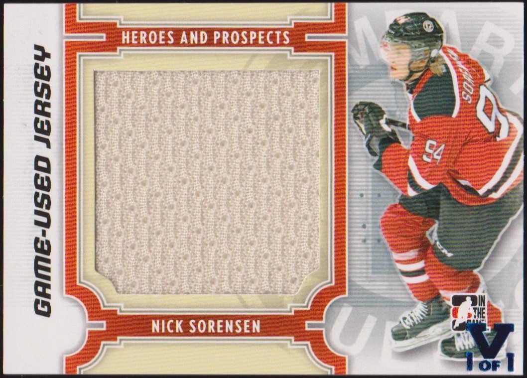 (image for) 2013-14 ITG Heroes and Prospects Jersey #M27 Nick Sorensen