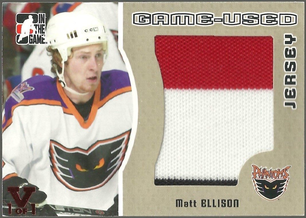 (image for) 2005-06 ITG Heroes and Prospects Jerseys #GUJ76 Matt Ellison