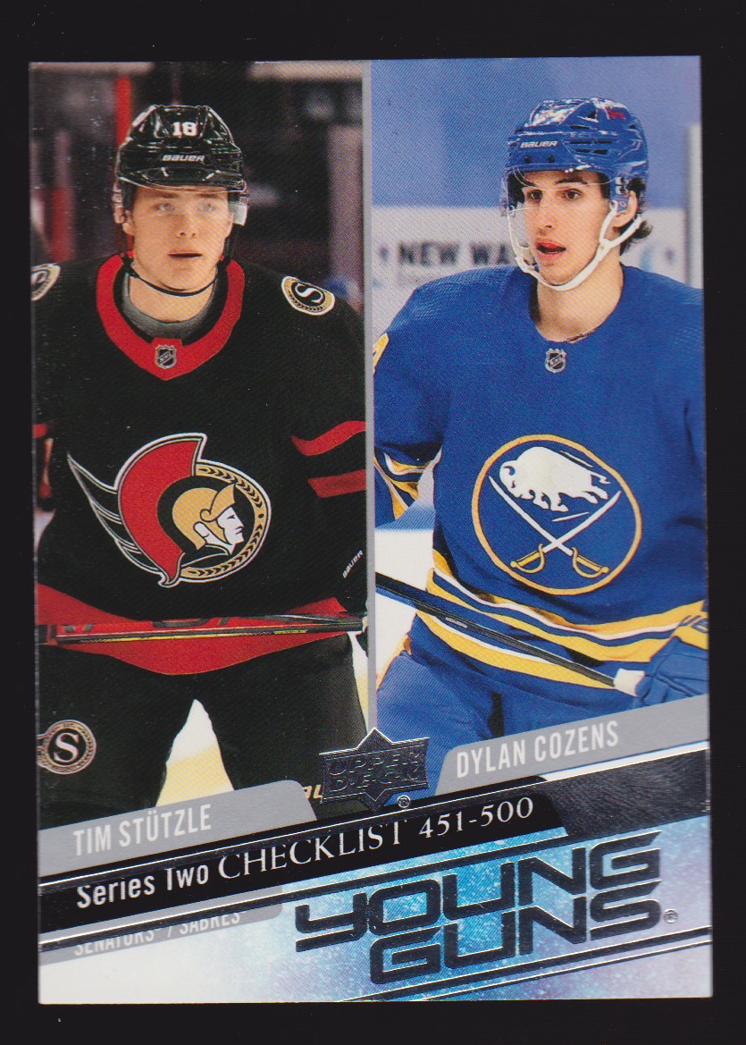 2020-21 Upper Deck #500 Tim Stutzle / Dylan Cozens YG (image for) 2020-21 Upper Deck #500 Tim Stutzle / Dylan Cozens YG