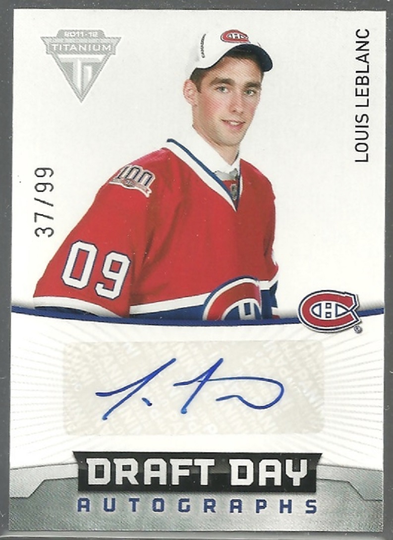 2011-12 Panini Titanium Draft Day Autographs #30 Louis Leblanc (image for) 2011-12 Panini Titanium Draft Day Autographs #30 Louis Leblanc
