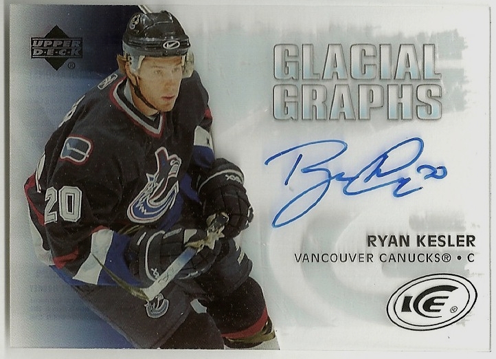 2005-06 Upper Deck Ice Glacial Graphs #GGRK Ryan Kesler AUTO (image for) 2005-06 Upper Deck Ice Glacial Graphs #GGRK Ryan Kesler AUTO