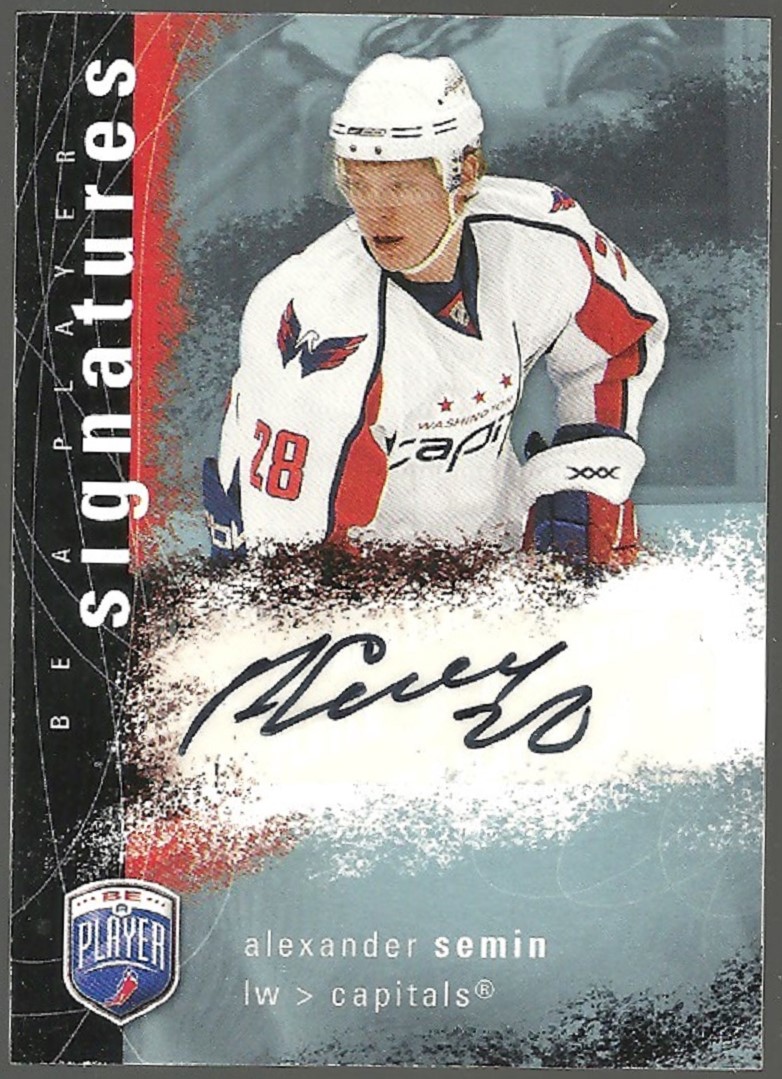 2007-08 Be A Player Signatures #SAS Alexander Semin (image for) 2007-08 Be A Player Signatures #SAS Alexander Semin