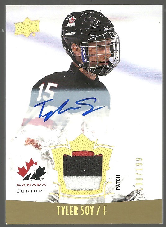 (image for) 2015-16 UD Team Canada Juniors Patch Auto #138 Tyler Soy 100/199