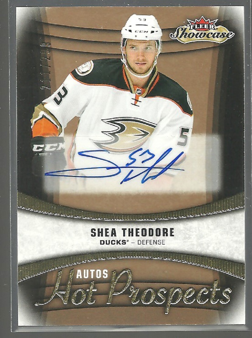 2015-16 Fleer Showcase #131 Shea Theodore AUTO RC 211/299 (image for) 2015-16 Fleer Showcase #131 Shea Theodore AUTO RC 211/299