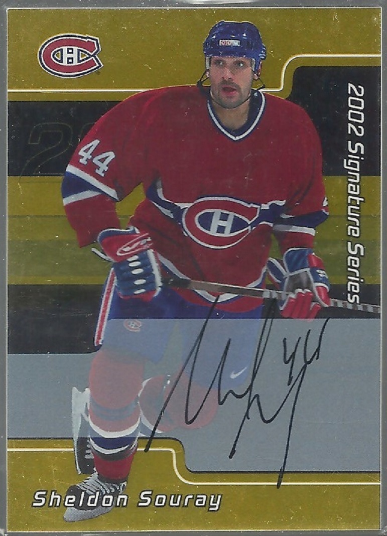 2001-02 BAP Signature Series Autographs Gold #92 Sheldon Souray (image for) 2001-02 BAP Signature Series Autographs Gold #92 Sheldon Souray