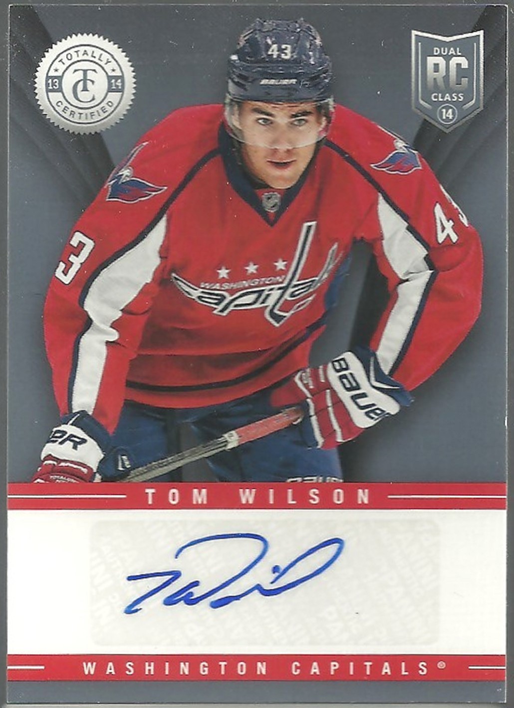 2013-14 Totally Certified Rookie Signatures #TRTW Tom Wilson (image for) 2013-14 Totally Certified Rookie Signatures #TRTW Tom Wilson