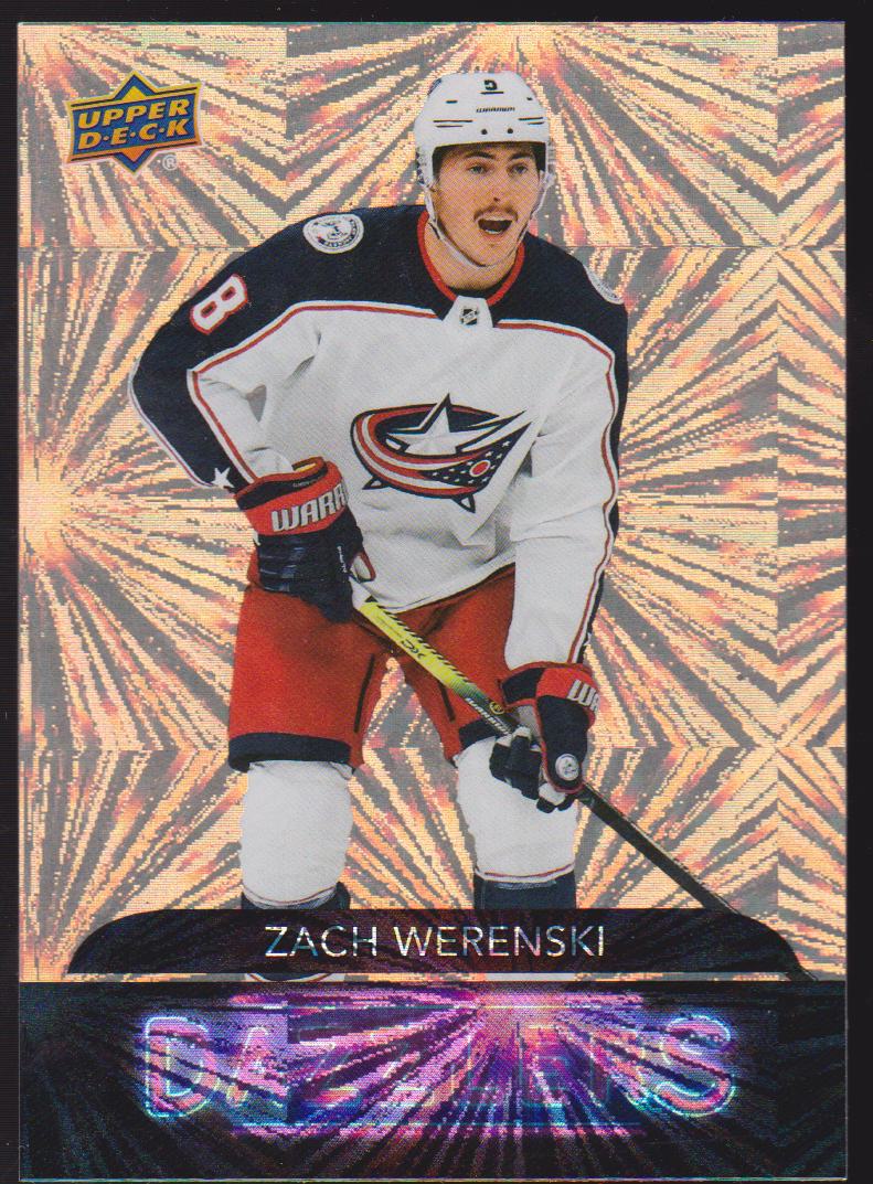 2020-21 Upper Deck Dazzlers Orange #DZ14 Zach Werenski (image for) 2020-21 Upper Deck Dazzlers Orange #DZ14 Zach Werenski