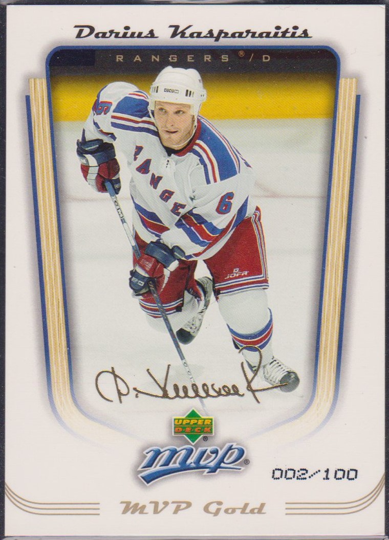 2005-06 Upper Deck MVP Gold #257 Darius Kasparaitis 2/100 (image for) 2005-06 Upper Deck MVP Gold #257 Darius Kasparaitis 2/100