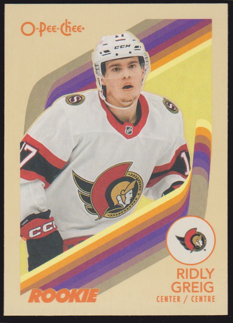 2023-24 O-Pee-Chee Retro #543 Ridly Greig - RC Year (image for) 2023-24 O-Pee-Chee Retro #543 Ridly Greig - RC Year